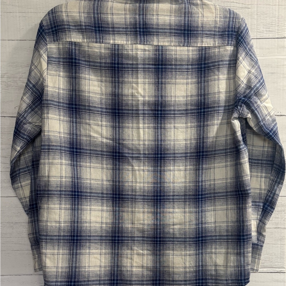 Old Navy Plaid Flannel Shirt Women's XS (Fits like a Small) Blue White - Picture 4 of 7